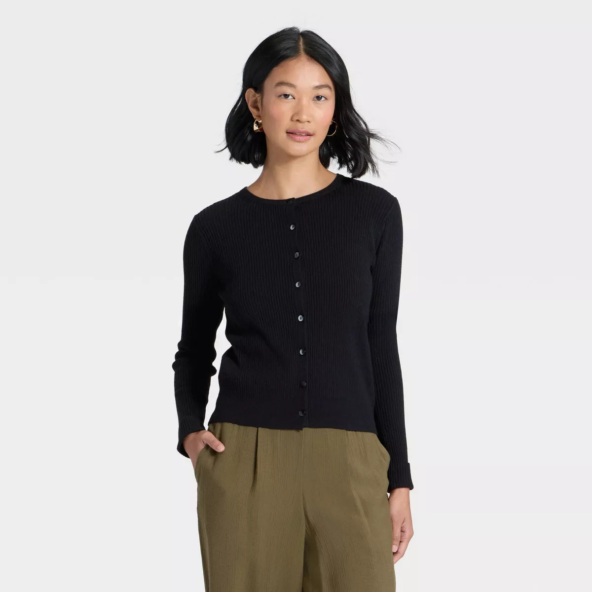 Women's Ribbed Cuff Cardigan - A New Day™ | Target
