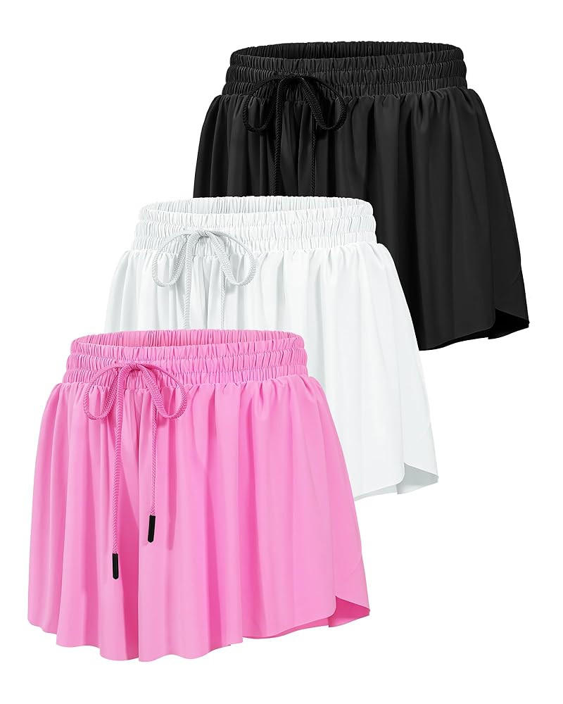 HASMES Girls Butterfly Shorts Teen Flowy Athletic Shorts for Running Dance Cheer 5-14Y | Amazon (US)