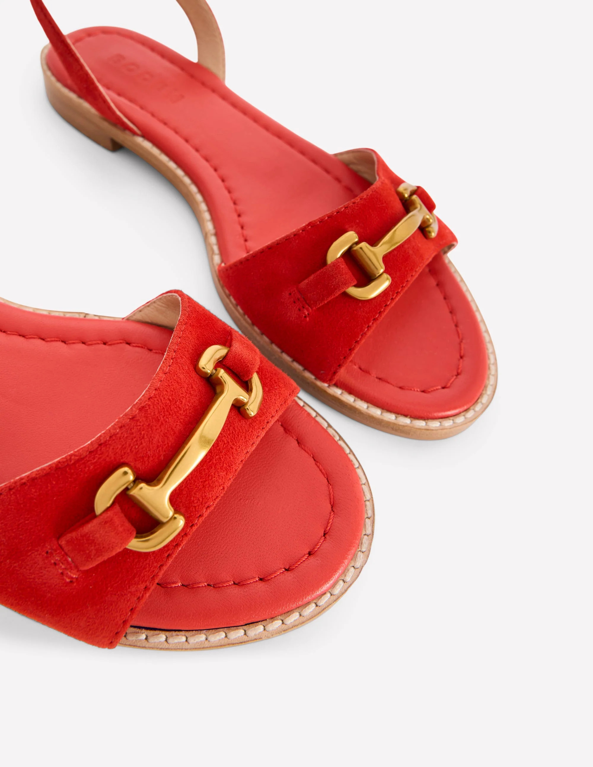 Iris Snaffle Flat Sandals-Post Box Red | Boden (US)
