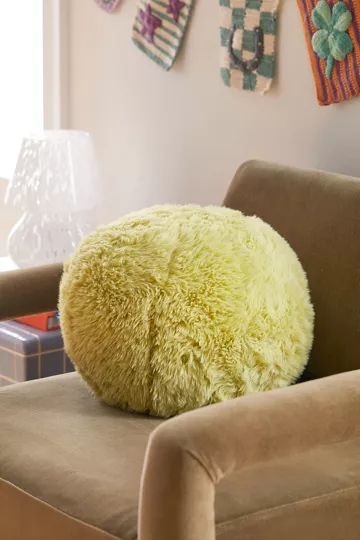 Faux Fur Ball Throw Pillow | Urban Outfitters (US and RoW)
