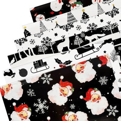 Wrapables 12pcs Christmas Wrapping Paper, Holiday Gift Wrap Paper, Sheets Folded Flat 20L x 27W inches, Black and Red | Target
