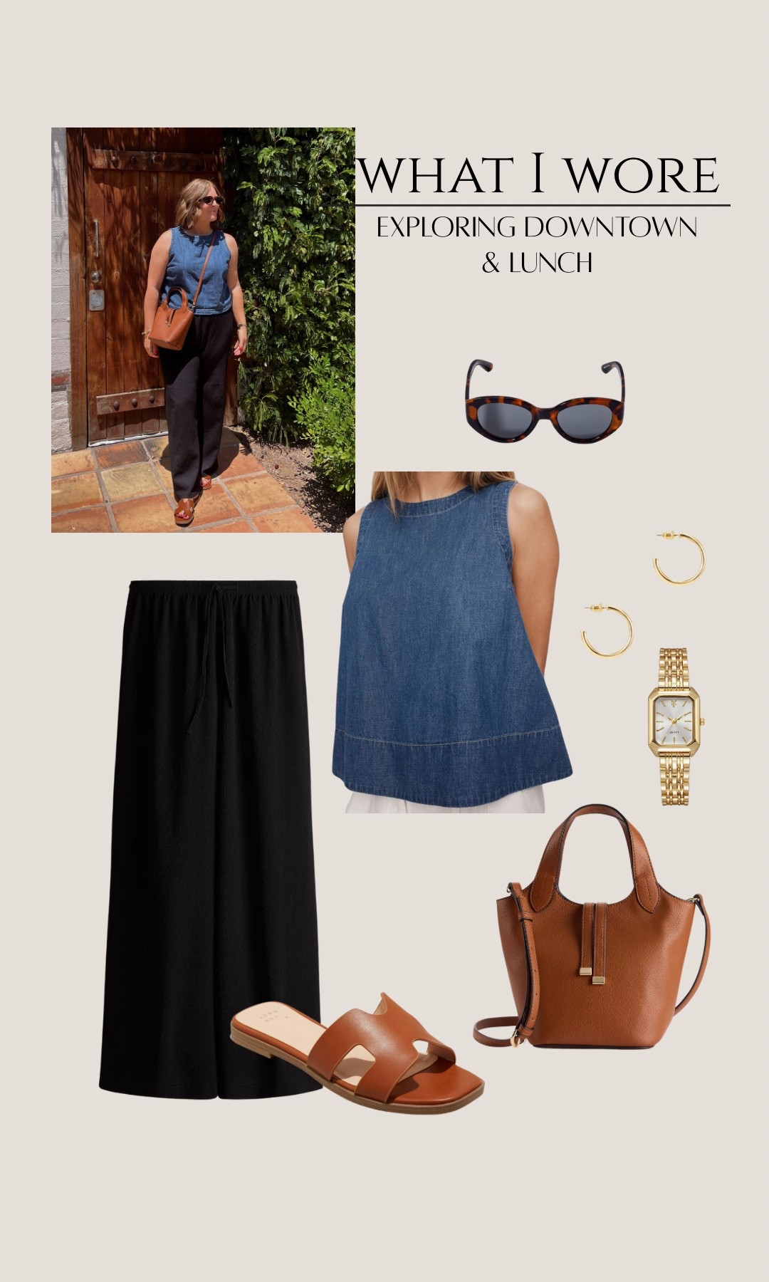 What I wore // exploring down town and lunch. I finally found a denim top that is so similar to mine! Comfortable and effortless look. 

#LTKTravel #LTKMidsize #LTKSeasonal