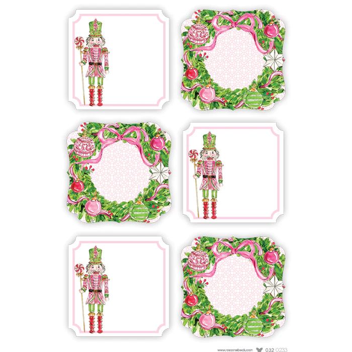 Pink Peppermint Nutcracker Die-Cut Stickers | Rosanne Beck Collections