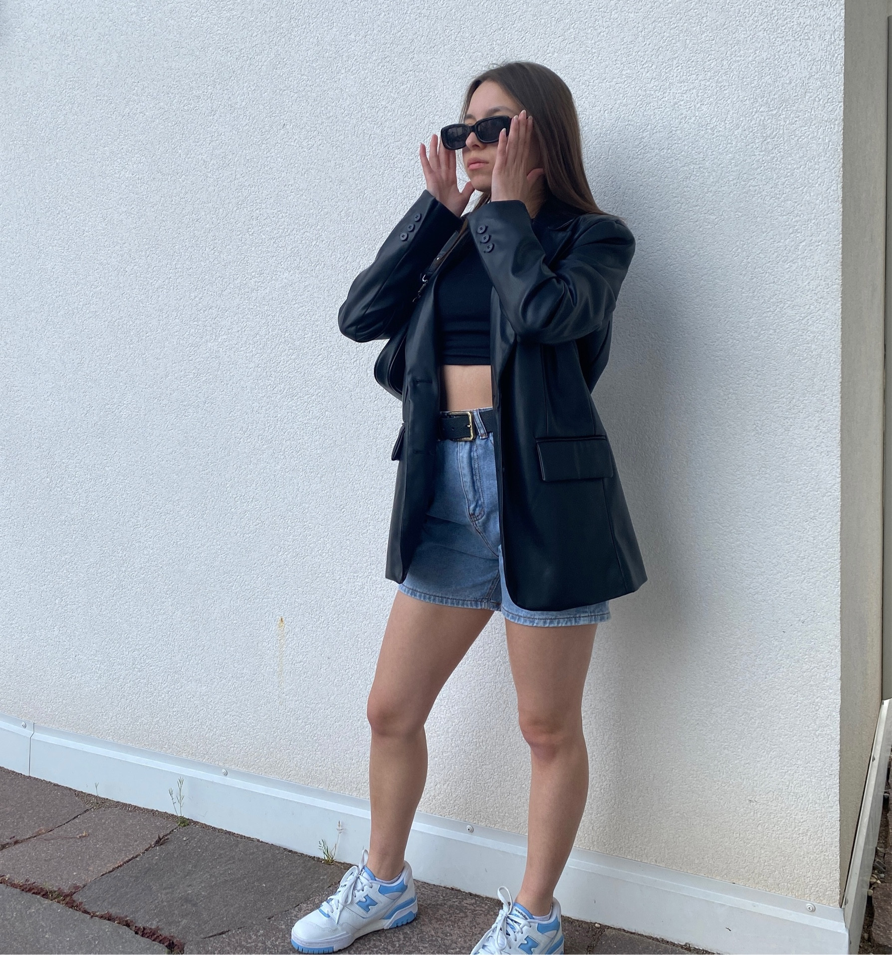 Bermuda Jeans , blazer, black top, new balance, outfit ideas 

#LTKfit #LTKstyletip #LTKFind