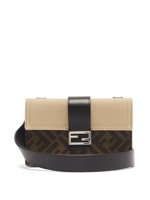 Fendi - Flat Baguette Ff-print Canvas Cross-body Bag - Mens - Brown Multi | Matches (US)