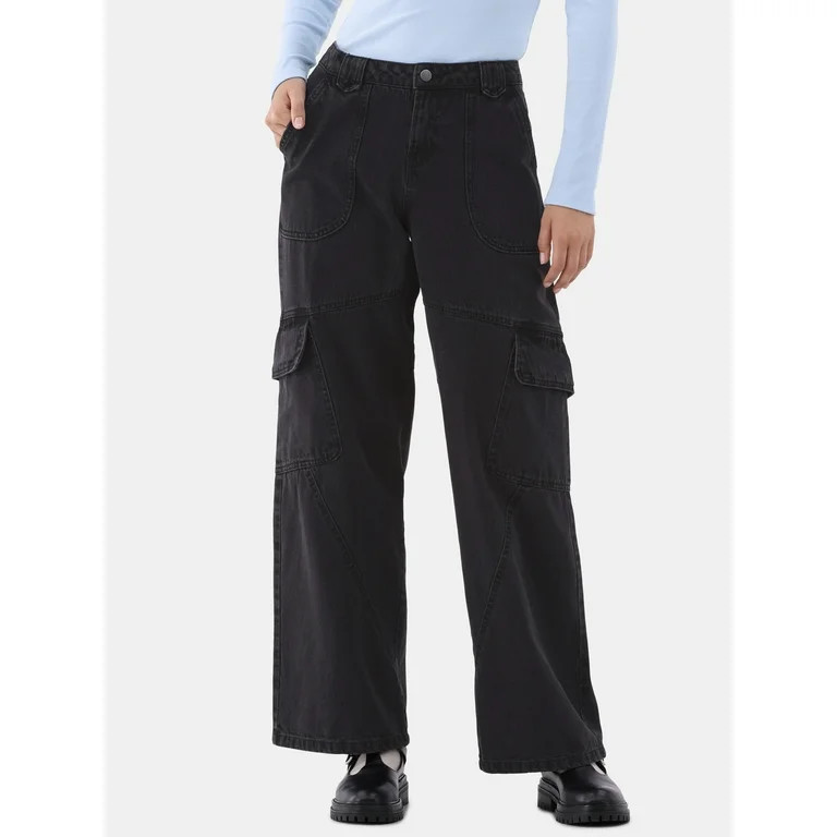 No Boundaries Wide Leg Cargo Pants, Women's | Walmart (US)