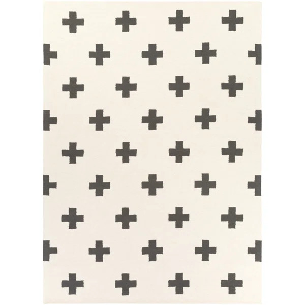 Dekoven Handmade Wool Black/Off-White Rug | Wayfair North America
