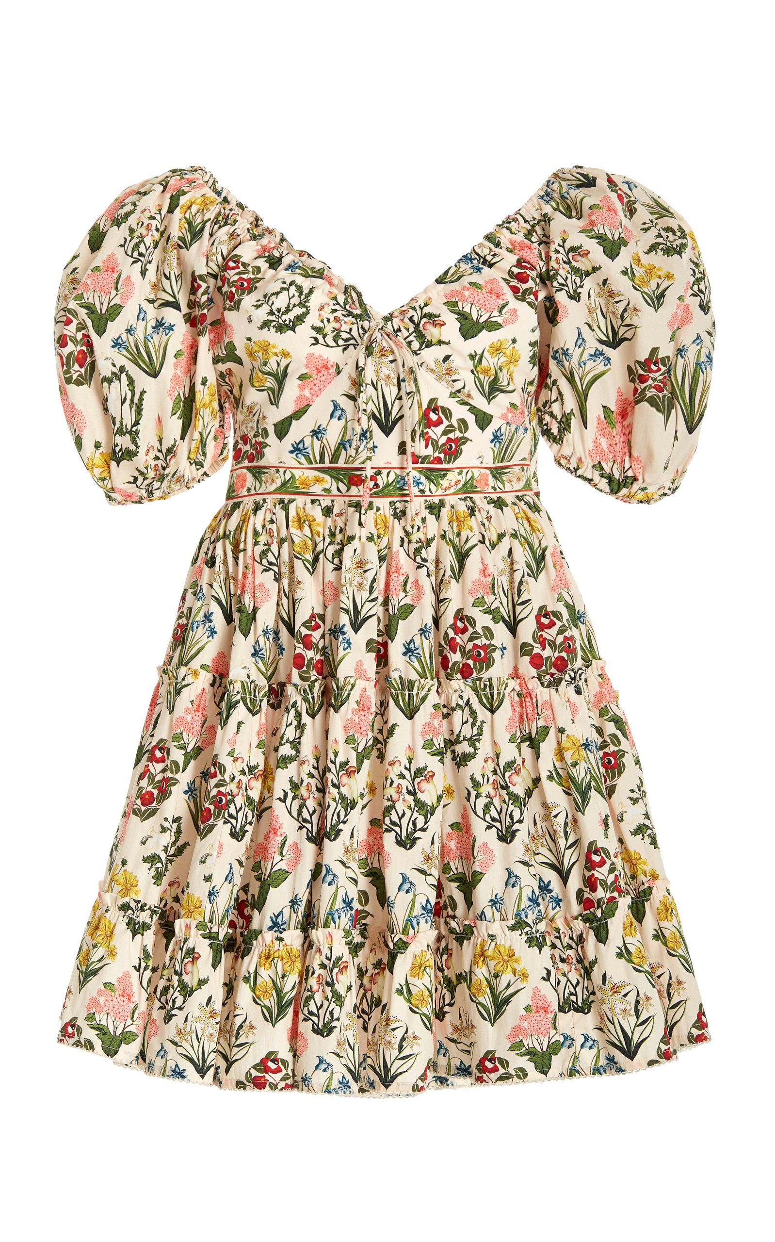 Manzanilla Puff-Sleeve Floral Cotton Mini Dress | Moda Operandi (Global)