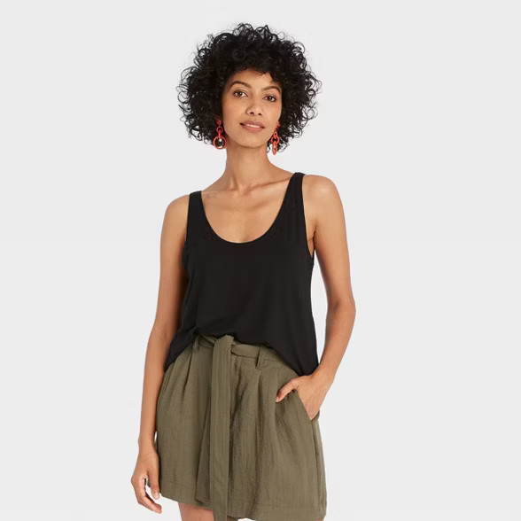 Women's Tank Top - A New Day™ Black L | Target