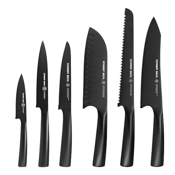 Schmidt Brothers Cutlery Jet Black Knife Block Set, 7-Piece | West Elm (US)