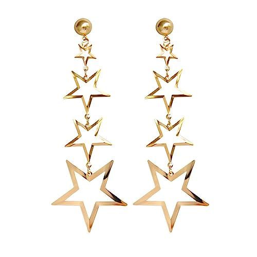 Dream Date Hollow Out Stainless Steel Star Drop Earring | Amazon (US)
