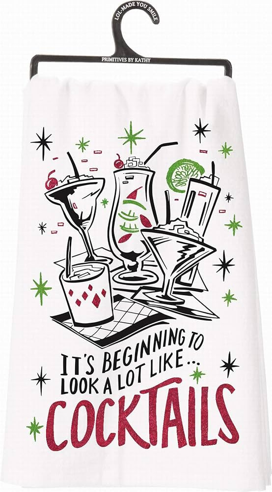 Primitives by Kathy Glitter Kitchen Towel - It's Beginning to look alot like Cocktails | Amazon (US)