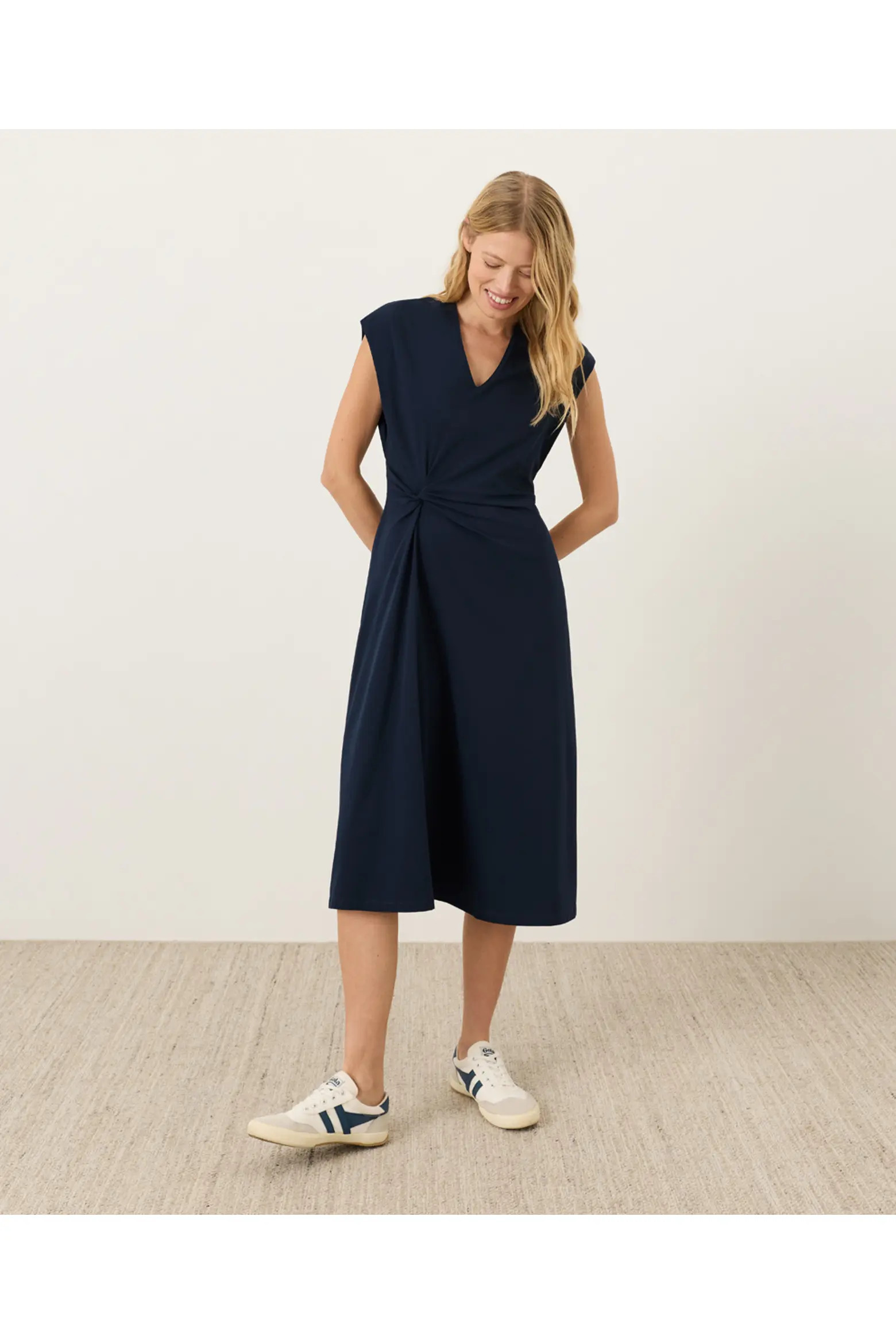 Fit & Flare V-Neck Twist Dress Made with Organic Cotton (Women) | Nordstrom | Nordstrom