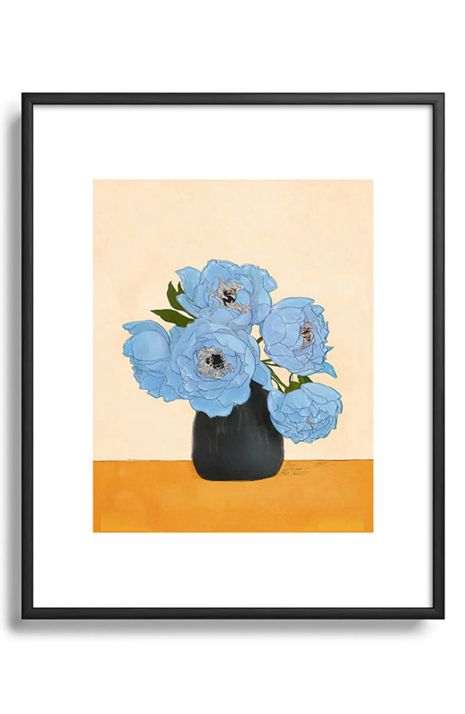 Bouquet Gift Blue Framed Art Print | Nordstrom