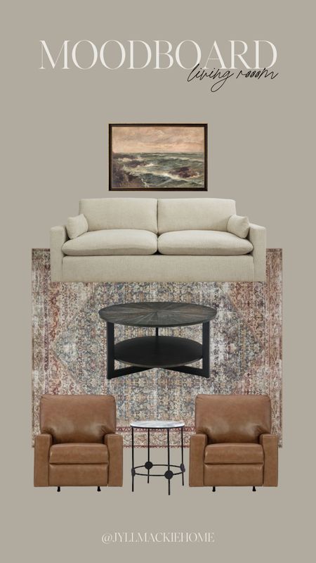 Living room moodboard with reclining leather chairs 

#LTKhome