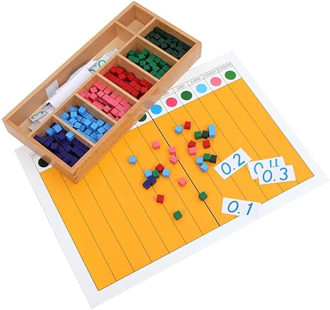 Kghios Montessori Math Toys Materials Decimal Fraction Exercise and Decimal Fraction Board Montes... | Amazon (US)