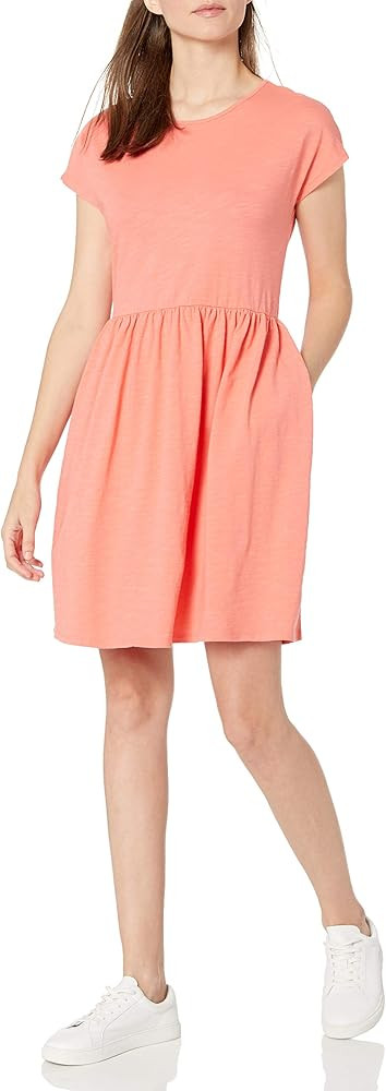 Amazon Brand - Goodthreads Women's Relaxed-Fit Heavyweight Cotton Slub Short Sleeve High Waist Dr... | Amazon (US)