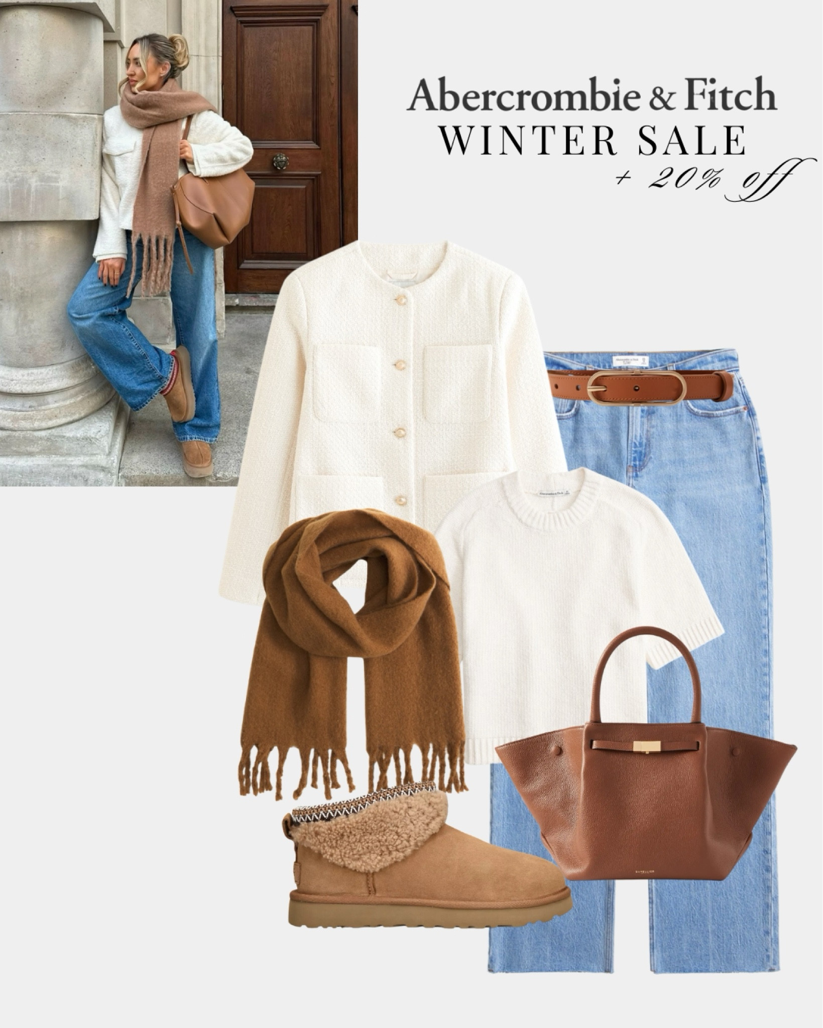 Recreate one of my favourite 2024 looks with the Abercrombie Winter Sale ❄️🚨 up to 40% off PLUS extra 20% off! Wrapped up cosy in knitwear and UGGs, neutral white cream and tan, elevating jeans with a collarless jacket 

#LTKwinter #LTKsale #LTKstyletip