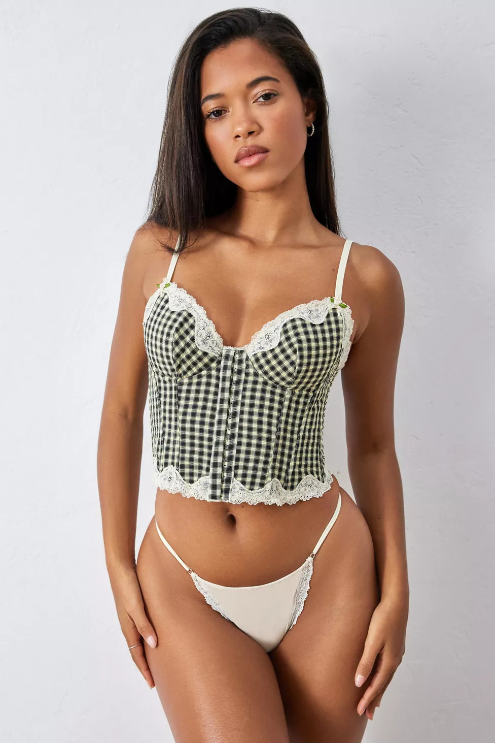 Out From Under Clover Gingham Corset Top | Urban Outfitters (US and RoW)