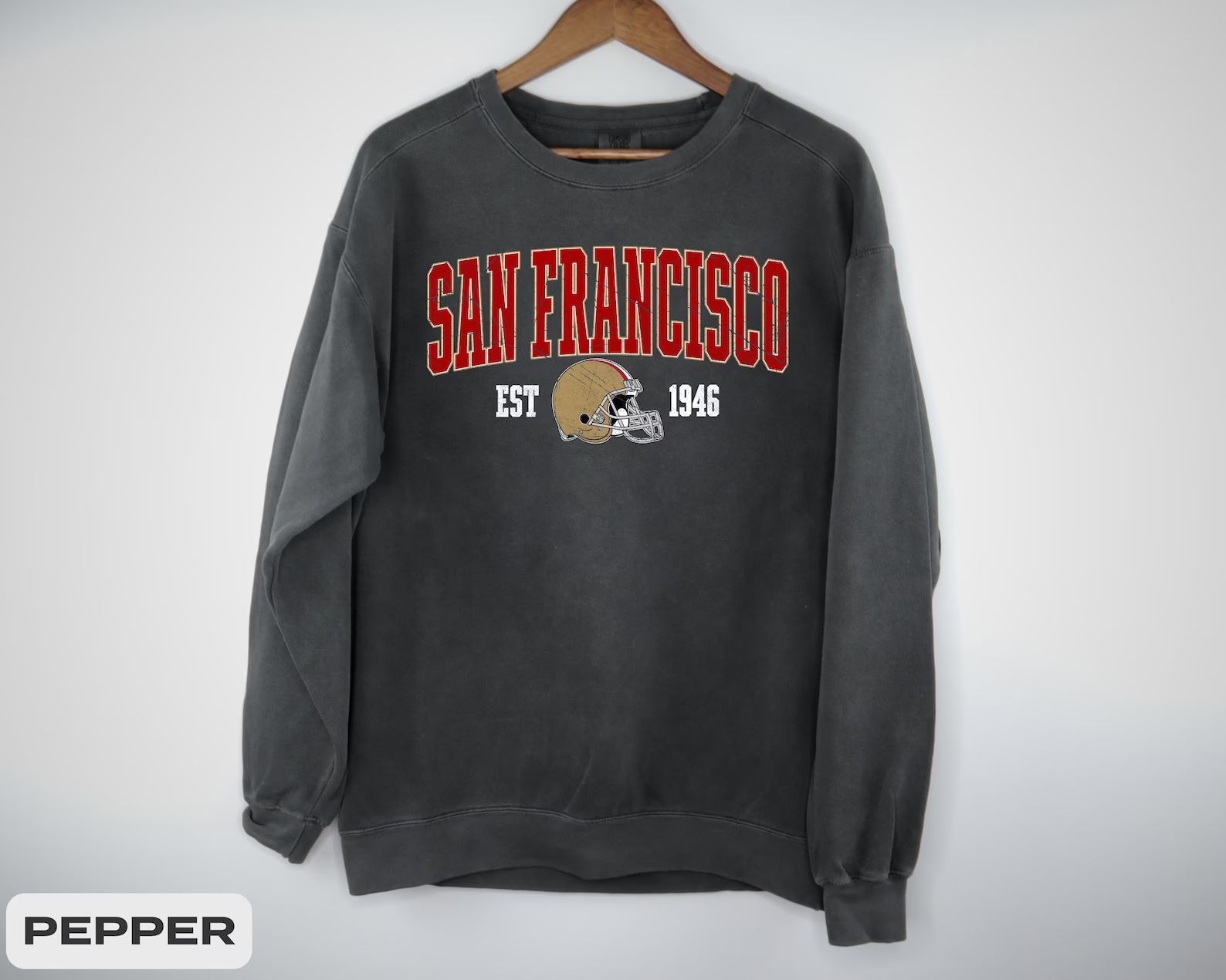 San Francisco Football Vintage Style Comfort Colors Sweatshirt, San Francisco Football Crewneck, ... | Etsy (US)