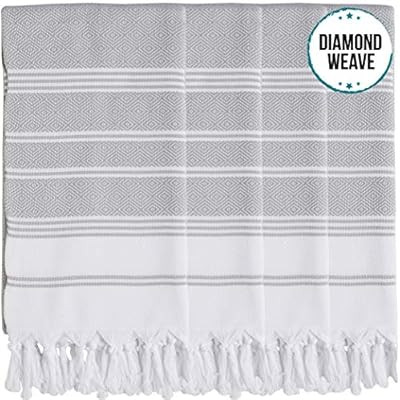 SET of 4 - New Season BRIGHTEST Diamond Weave Turkish Cotton Bath Beach Hammam Towel Peshtemal Bl... | Amazon (US)