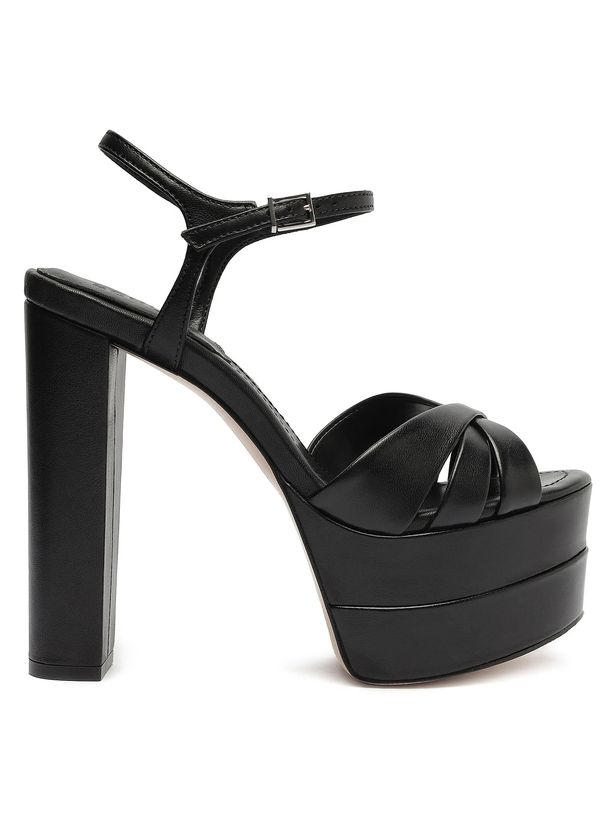 Shop Schutz Keefa High 152MM Leather Platform Sandals | Saks Fifth Avenue | Saks Fifth Avenue