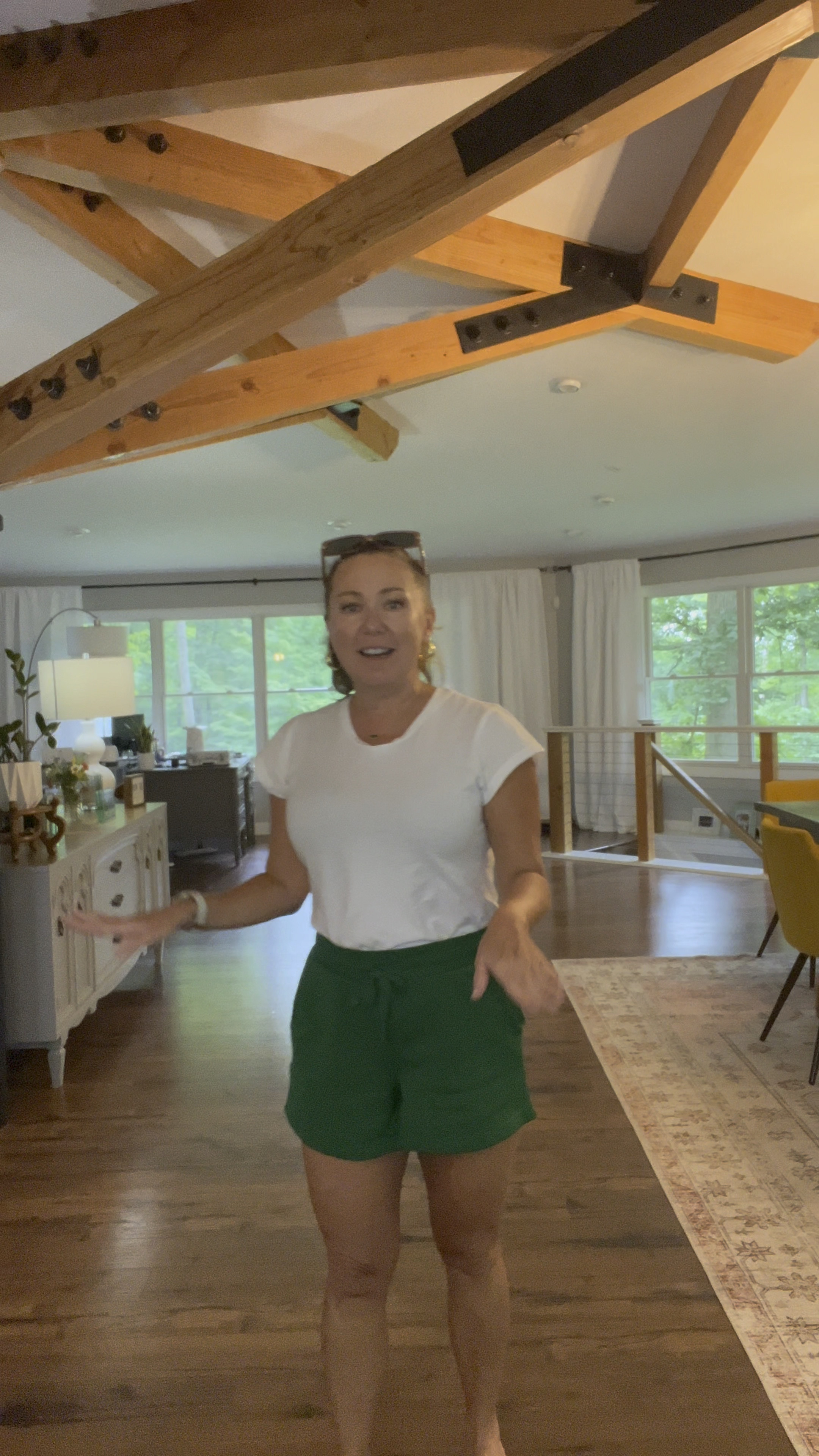 Stepping out of my oversized tshirt and biker shorts into something a little more put together. Casual/comfy/green/stylish/fun/elastic

#LTKSummerSales #LTKSaleAlert #LTKOver40