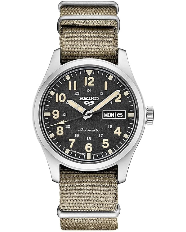 Seiko Men's SRPG35 Watch, Black Dial, 41-Hour Power Reserve, Stainless Steel Case, Nylon Strap, W... | Amazon (US)