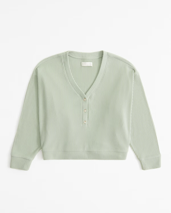 Lounge Cozy Rib Henley Crew | Abercrombie & Fitch (US)
