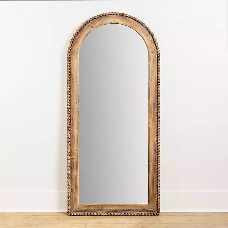 Natural Wood Beaded Arch Leaner Mirror | Kirkland's Home