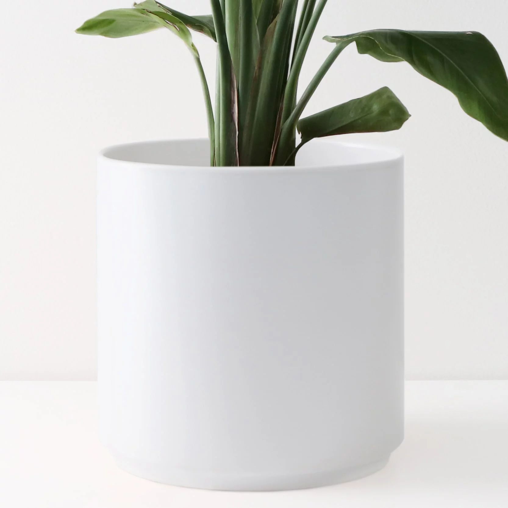 Peach & Pebble 12 inch Modern Ceramic Planter, Matte White | Walmart (US)