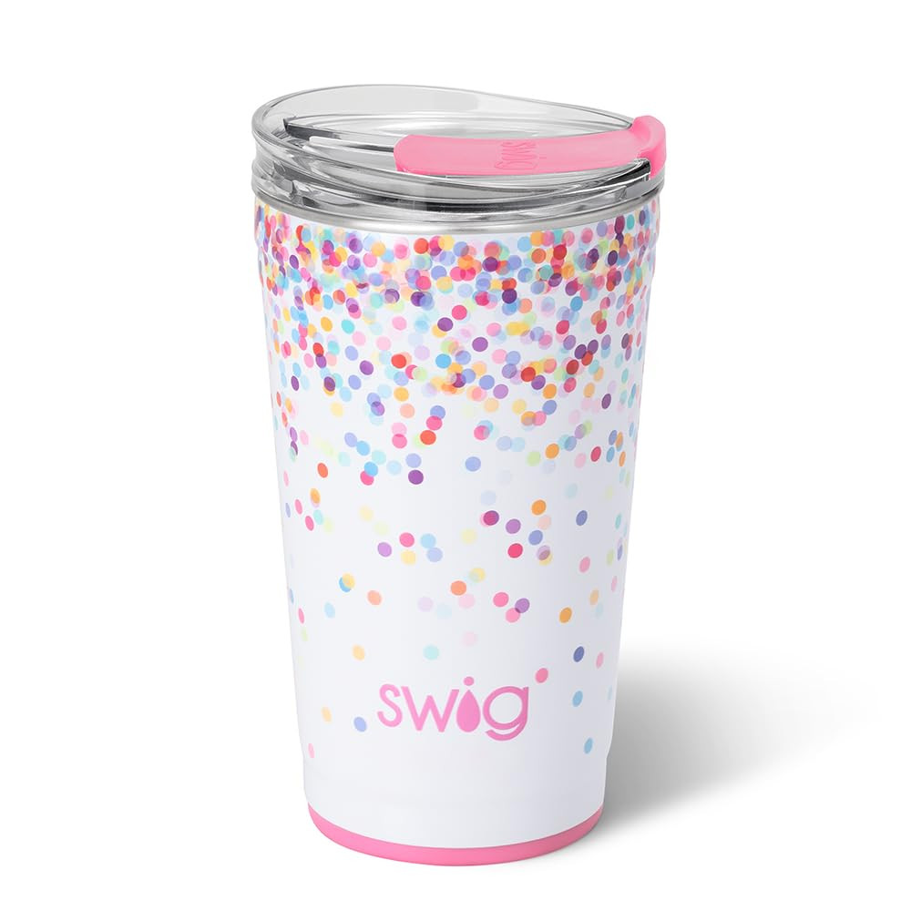 Swig Life 24oz Party Cup, Stackable Insulated Travel Coffee Tumbler with EZ Slider Lid, Cup Holde... | Amazon (US)