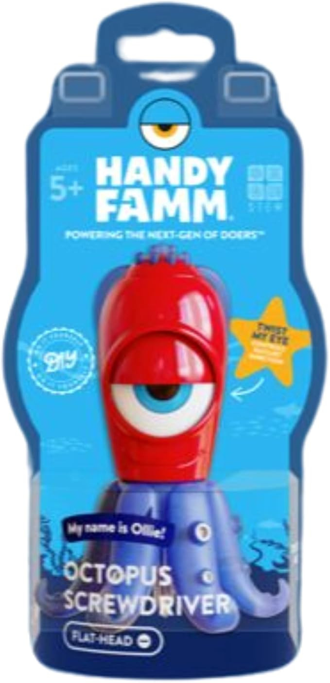 Ollie the Octopus Flathead Screwdriver, Kid Safe STEM DIY Tool with Stabilizer Legs, Real Flat He... | Amazon (US)