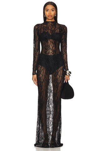 Good American Lace Maxi Dress in Black001 from Revolve.com | Revolve Clothing (Global)
