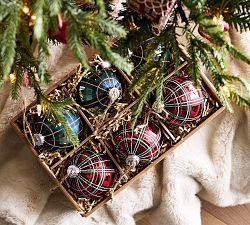Plaid Ornament Box - Set of 6 | Pottery Barn (US)