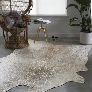 Clayton Modern Rustic Faux Cowhide Area Rug | Bed Bath & Beyond