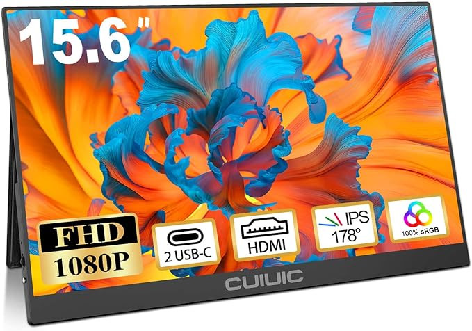 Portable Monitor for Laptop 15.6", HDMI 2USB-C FHD 1080P Computer Display 100% sRGB 60Hz IPS HDR ... | Amazon (US)