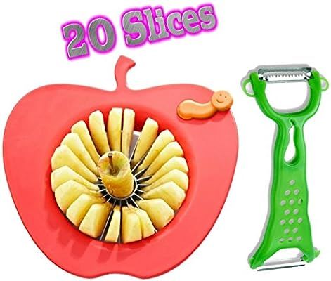 Corer Slicer Peeler and Divider Set Cuts 20 Thin Apple Slices For Kids Onion Slicer for Vegetable... | Amazon (US)