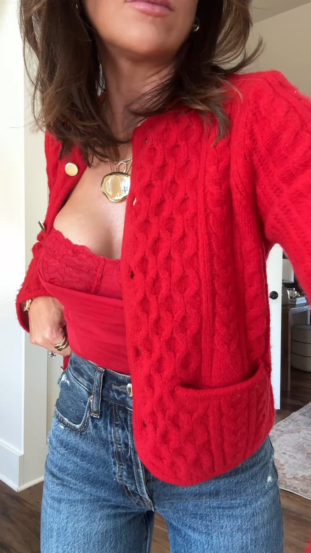 Valentine’s Day outfit inspo! In XS bodysuit, prob could have done S. Size 24 petite jeans, I’m 5’3”. They fit tts. 

#LTKValentine #LTKgrwm #LTKootd