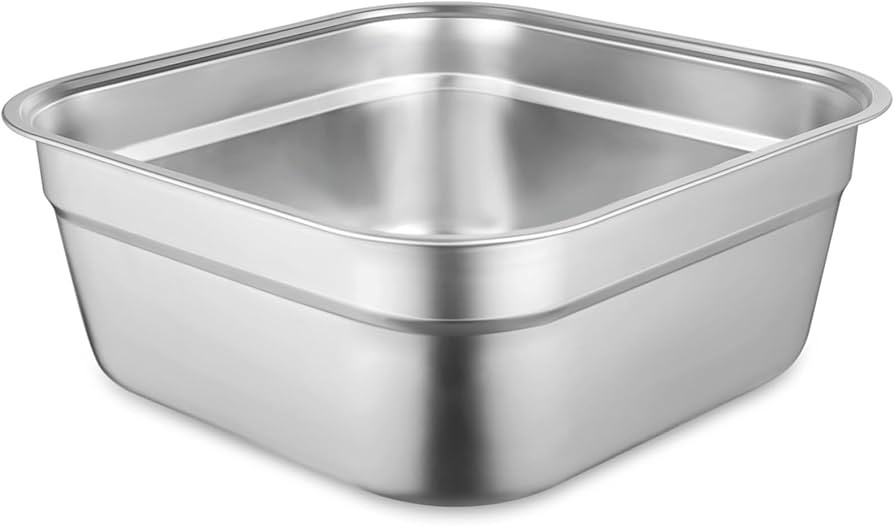 Stainless Steel Washing Basin, Versatile Sink Dish Tub, Large Square Kitchen Container, Vegetable... | Amazon (US)