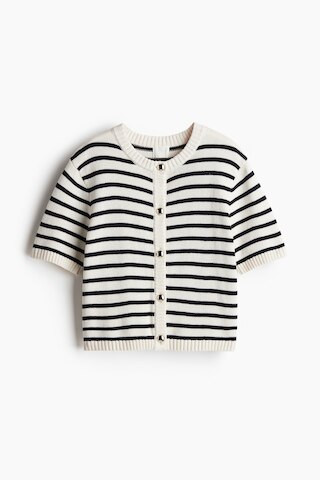 H & M - Short-Sleeved Cardigan - White | H&M (US + CA)