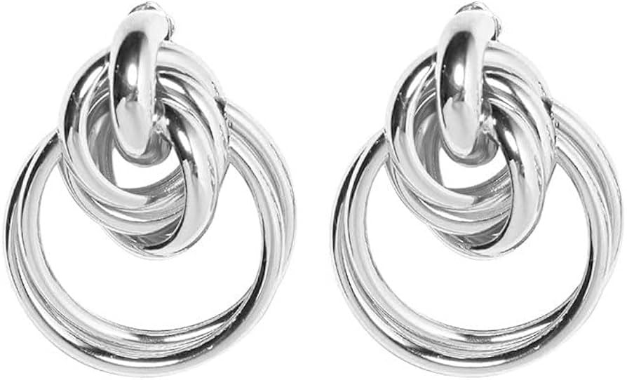 PAZIKO Fashion Exaggerated Gold Color Metal Drop Earrings for Women Steampunk Big Round Knot Stat... | Amazon (US)