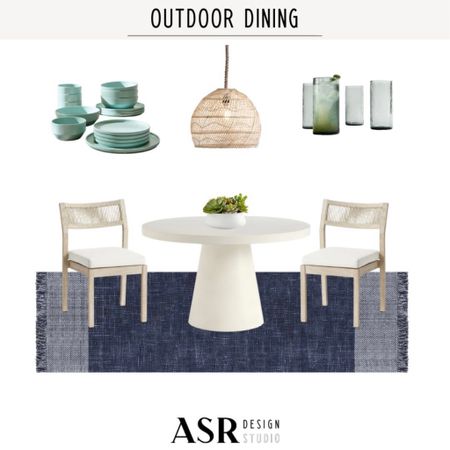 Styled Outdoor Dining Space, featuring a dining table, dining chairs, rug and accessories! #diningroom #outdoor #outdoordining

#LTKstyletip #LTKfamily #LTKhome