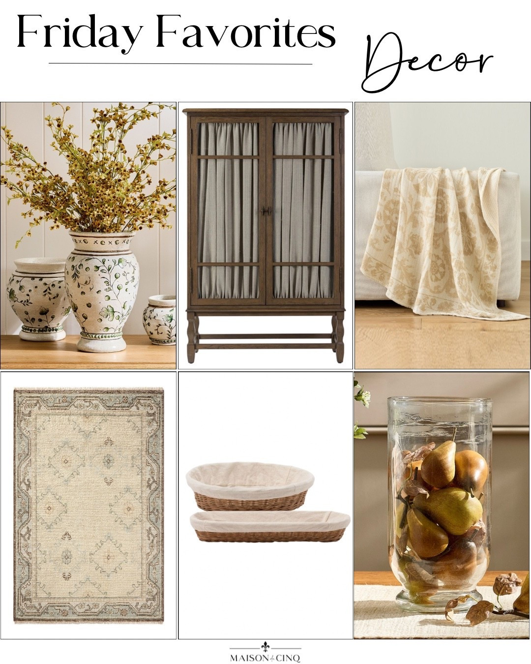 So many gorgeous finds for Friday Favorites this week like English country pieces, my fave fall decor back in stock, the prettiest rug, perfect fall throw on sale and more!

Home decor, area rug, faux fruit, baskets, tabletop, cabinet, sideboard, vases

#LTKSeasonal #LTKHome #LTKSaleAlert