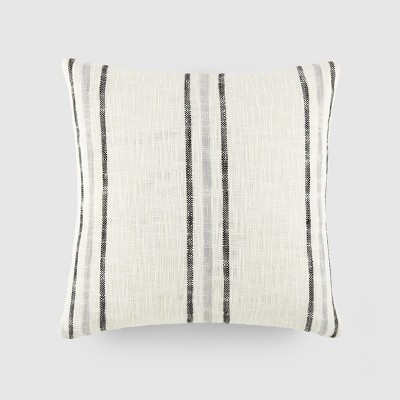 Yarn Dyed Cotton Decor Throw Pillow Cover and Pillow Insert Set in Framed Stripe Pattern - Becky ... | Target