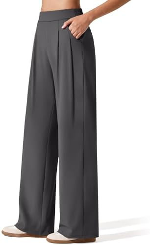 G4Free ShiftReady Women's Wide Leg Yoga Dress Pants High Waist with Pockets | Amazon (US)