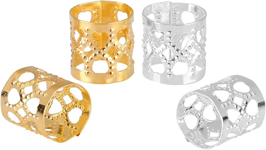 200 pcs Dreadlocks Beads Hair Braid Rings Clips Dread Locks Hair Braiding Metal Cuffs Decoration/... | Amazon (US)