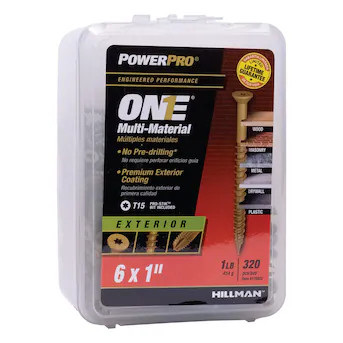 Power Pro One #6 x 1-in Epoxy Exterior Wood screws ( 320 -Per Box ) | Lowe's