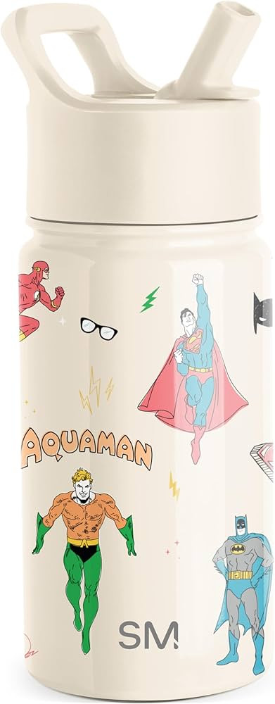 Simple Modern DC Comics Superhero Kids Water Bottle with Straw Lid | Reusable Insulated Stainless... | Amazon (US)