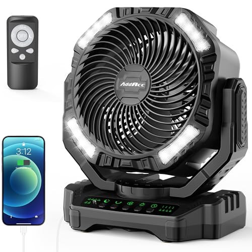 40000mAh Battery Operated Camping Fan, Rechargeable Fan High Velocity, Portable Fan With Remote & Timer - Battery Powered Fan for Car Travel RV Camping Gear Hurricane Emergency Power Outage Essentials | Amazon (US)